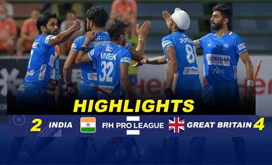 Knieh ka Great Britain ïa ka kyrdan ba nyngkong na ka India ha ka FIH Hockey Pro League Hockey