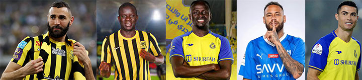 Lah ban wan ïalehkai u Ronaldo, Benzema, Neymar, Kante & Mane sha India saudi