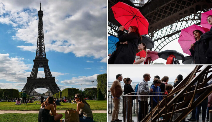 Shah bat 2 ngut ki riew shangkai pyrthei ba ïohthiah ha Eiffel Tower jong ka Paris effel-tower