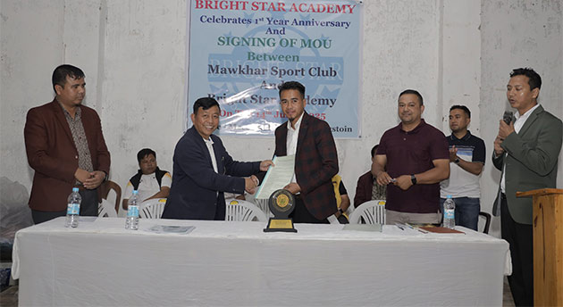 Ha ka jingrakhe dap shi snem soi MoU ka Brightstar Academy bad ka Mawkhar Sports Club mou