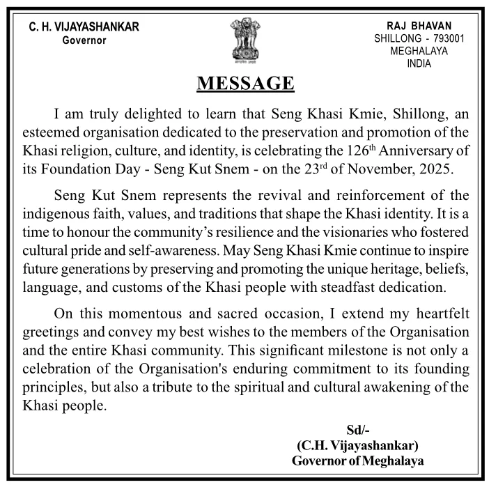 Governor's Message on Seng Kut Snem 2025