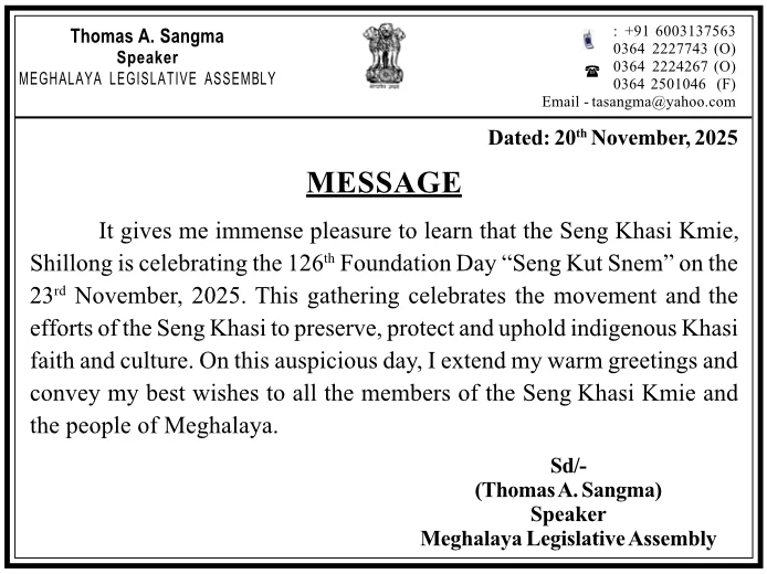 Speaker's Message on Seng Kut Snem 2025